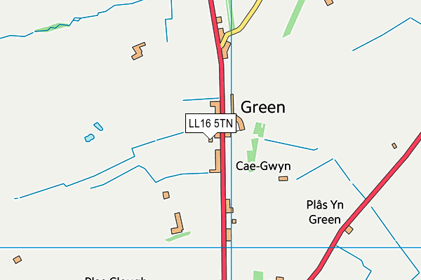 LL16 5TN map - OS VectorMap District (Ordnance Survey)