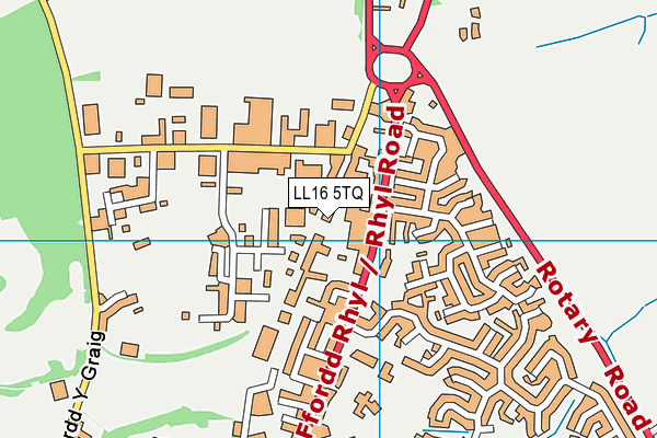 LL16 5TQ map - OS VectorMap District (Ordnance Survey)