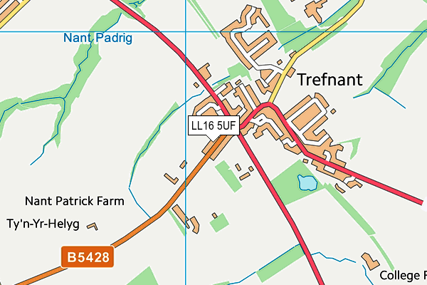 Ysgol Trefnant map (LL16 5UF) - OS VectorMap District (Ordnance Survey)