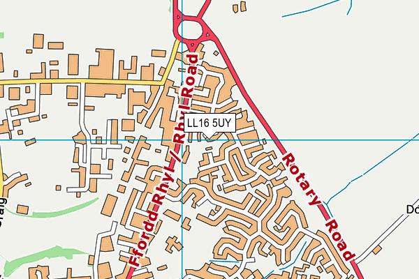 LL16 5UY map - OS VectorMap District (Ordnance Survey)