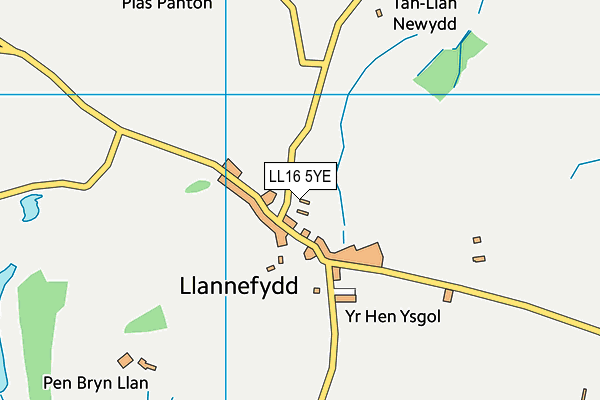 LL16 5YE map - OS VectorMap District (Ordnance Survey)