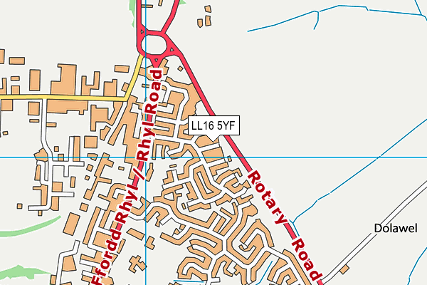LL16 5YF map - OS VectorMap District (Ordnance Survey)