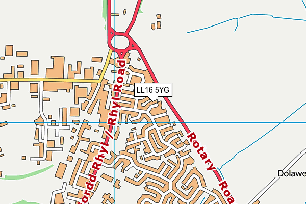LL16 5YG map - OS VectorMap District (Ordnance Survey)