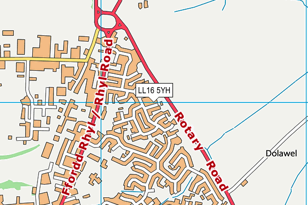 LL16 5YH map - OS VectorMap District (Ordnance Survey)