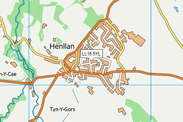 LL16 5YL map - OS VectorMap District (Ordnance Survey)