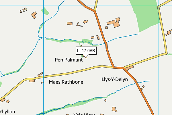 LL17 0AB map - OS VectorMap District (Ordnance Survey)