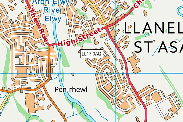 LL17 0AQ map - OS VectorMap District (Ordnance Survey)