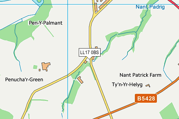 LL17 0BS map - OS VectorMap District (Ordnance Survey)