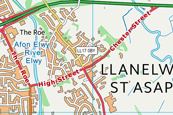 LL17 0BY map - OS VectorMap District (Ordnance Survey)