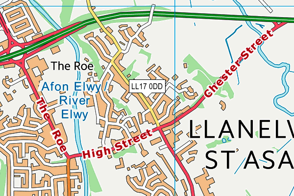 LL17 0DD map - OS VectorMap District (Ordnance Survey)