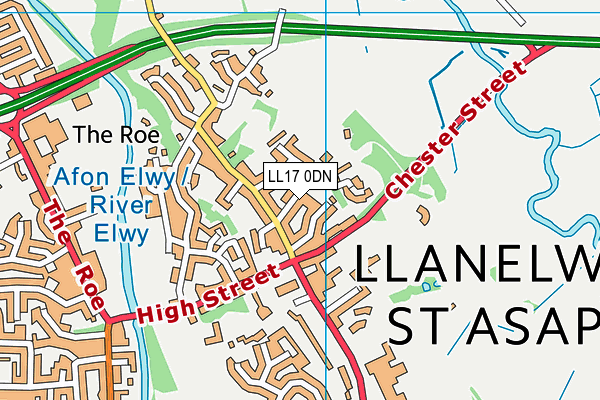 LL17 0DN map - OS VectorMap District (Ordnance Survey)