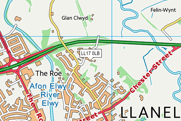 LL17 0LB map - OS VectorMap District (Ordnance Survey)