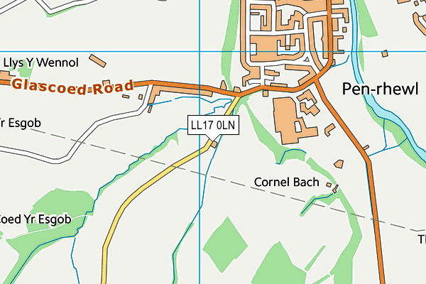 LL17 0LN map - OS VectorMap District (Ordnance Survey)