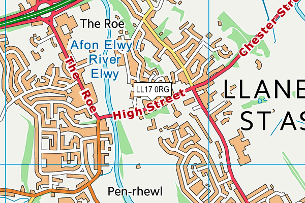 LL17 0RG map - OS VectorMap District (Ordnance Survey)
