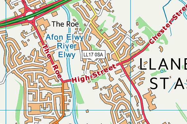 LL17 0SA map - OS VectorMap District (Ordnance Survey)