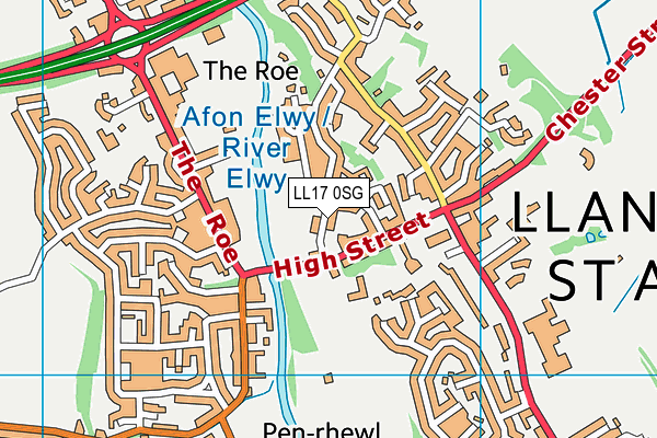 LL17 0SG map - OS VectorMap District (Ordnance Survey)