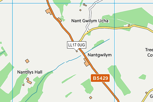 LL17 0UG map - OS VectorMap District (Ordnance Survey)