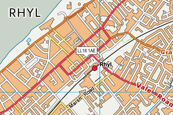 LL18 1AE map - OS VectorMap District (Ordnance Survey)
