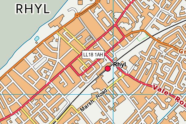LL18 1AH map - OS VectorMap District (Ordnance Survey)