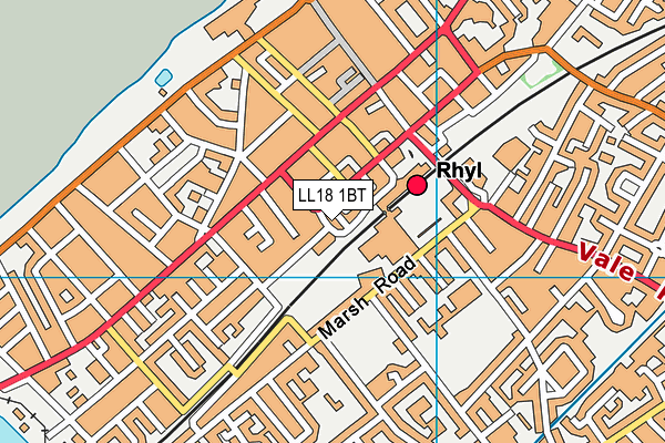 LL18 1BT map - OS VectorMap District (Ordnance Survey)