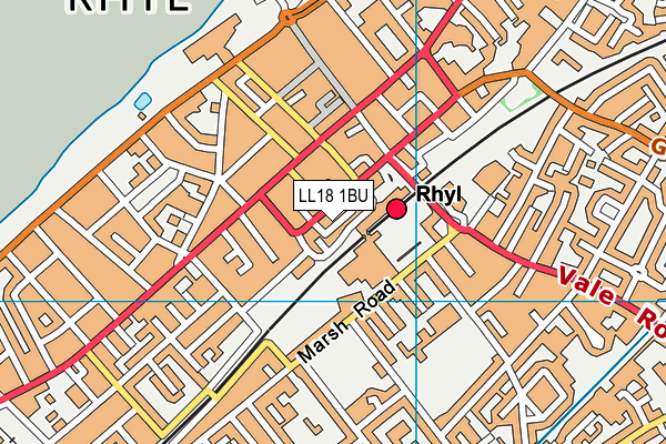 LL18 1BU map - OS VectorMap District (Ordnance Survey)