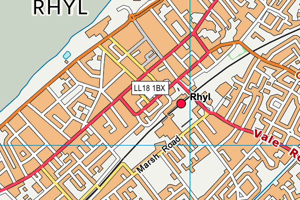 LL18 1BX map - OS VectorMap District (Ordnance Survey)