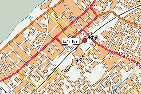 LL18 1BY map - OS VectorMap District (Ordnance Survey)