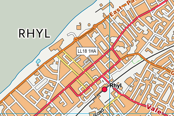 LL18 1HA map - OS VectorMap District (Ordnance Survey)