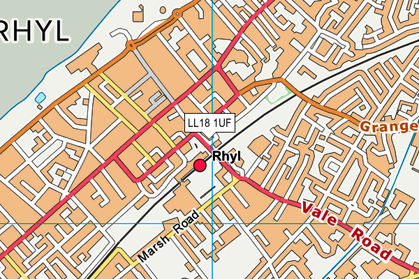 LL18 1UF map - OS VectorMap District (Ordnance Survey)