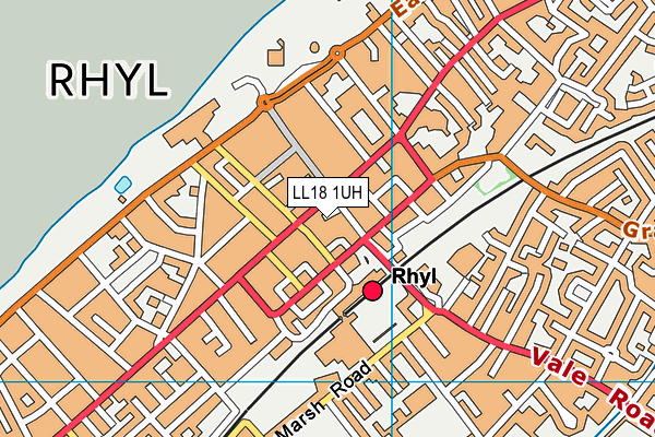 LL18 1UH map - OS VectorMap District (Ordnance Survey)
