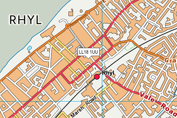 LL18 1UU map - OS VectorMap District (Ordnance Survey)