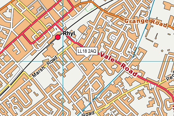 LL18 2AQ map - OS VectorMap District (Ordnance Survey)