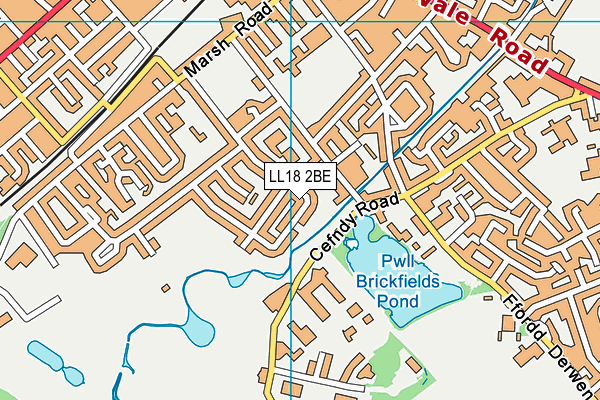 LL18 2BE map - OS VectorMap District (Ordnance Survey)
