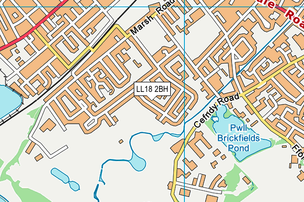 LL18 2BH map - OS VectorMap District (Ordnance Survey)