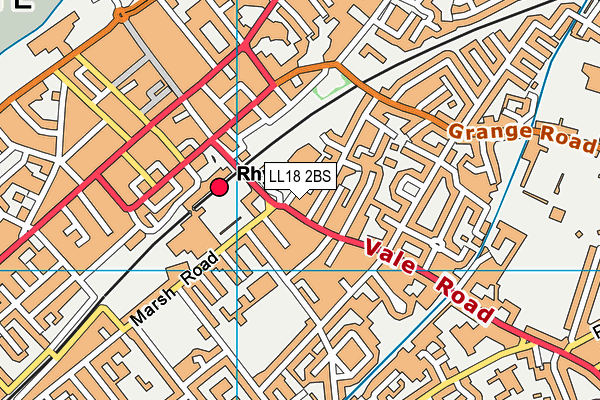 LL18 2BS map - OS VectorMap District (Ordnance Survey)