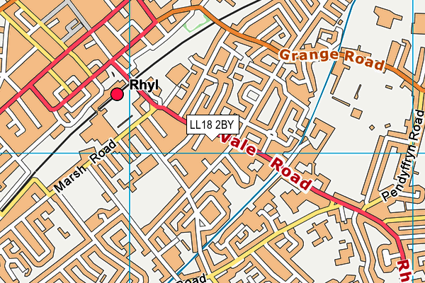 LL18 2BY map - OS VectorMap District (Ordnance Survey)