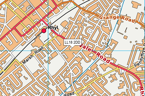 LL18 2DD map - OS VectorMap District (Ordnance Survey)