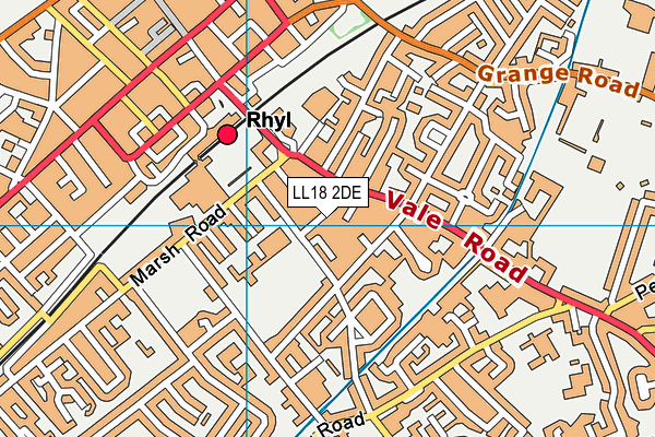 LL18 2DE map - OS VectorMap District (Ordnance Survey)