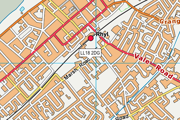 LL18 2DG map - OS VectorMap District (Ordnance Survey)