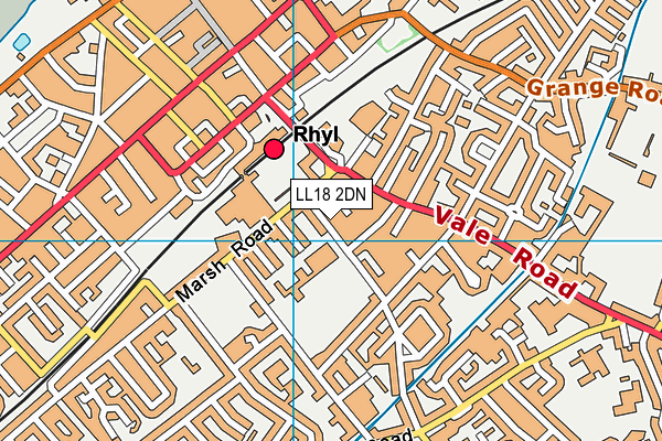 LL18 2DN map - OS VectorMap District (Ordnance Survey)