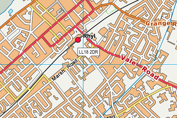 LL18 2DR map - OS VectorMap District (Ordnance Survey)