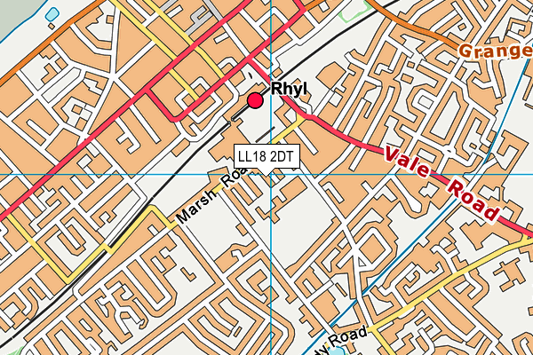 LL18 2DT map - OS VectorMap District (Ordnance Survey)