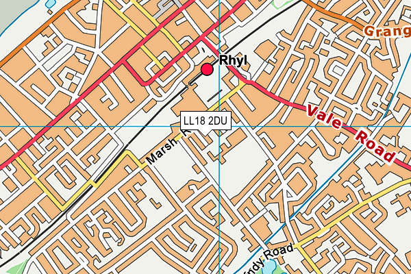 LL18 2DU map - OS VectorMap District (Ordnance Survey)