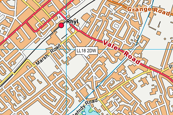 LL18 2DW map - OS VectorMap District (Ordnance Survey)
