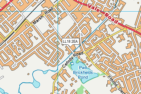 LL18 2EA map - OS VectorMap District (Ordnance Survey)