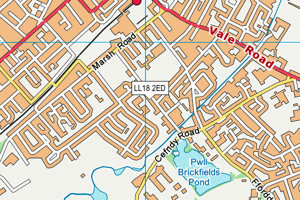 LL18 2ED map - OS VectorMap District (Ordnance Survey)