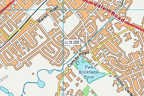 LL18 2EE map - OS VectorMap District (Ordnance Survey)