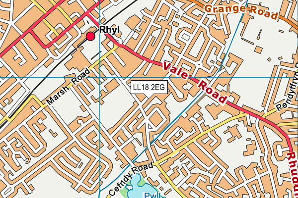 LL18 2EG map - OS VectorMap District (Ordnance Survey)