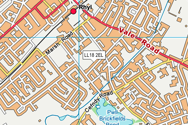 LL18 2EL map - OS VectorMap District (Ordnance Survey)