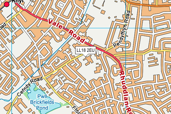 LL18 2EU map - OS VectorMap District (Ordnance Survey)